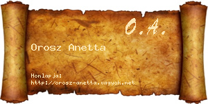 Orosz Anetta névjegykártya